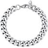 U7 Bracciale Uomo Acciaio Inossidabile a Catena Maglia Cubana Larghezza 9mm Braciali Catena Uomo Colore Argento Lunga 19cm Regalo Compleanno Natale