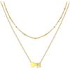 U7 Collana Donna Cuore e Lettera A-Z a Catenina Doppio Strato 36cm e 41cm + 5cm Catenina Estesa in Acciaio Inossidabile 316L Collana Iniziale del Nome Regalo per Donna Ragazza Compleanno Natale