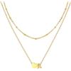 U7 Collana Donna Cuore e Lettera A-Z a Catenina Doppio Strato 36cm e 41cm + 5cm Catenina Estesa in Acciaio Inossidabile 316L Collana Iniziale del Nome Regalo per Donna Ragazza Compleanno Natale
