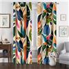 tubeamin Colorful Tropical Plant Curtains Abstract Palm Leaf Window Treatments 84 inch Long Decor Boho Jungle Toucan Birds Grommet Room Darkening Curtain for Kids Bedroom, Living Room, Art Gallery