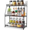 Uten Portaspezie a 3 Ripiani, Porta Spezie da Cucina, Portaspezie Salvaspazio, Supporto Porta Spezie, Pieghevole, Organizer per Cucina, Bagno e Camera da Letto
