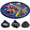 LandJoy Tappetino per Giochi,semplici e per la bonifica tappeto lego grande stuoia di picnic pieghevole Raccogli rapidamente i giocattoli（151cm，Blu）