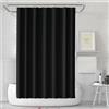 LUKDUNG 180x200 Tenda da Bagno, Tenda da Doccia Anti-muffa per Bagno, Tenda per Vasca da Bagno e Doccia in Plastica Impermeabile e Lavabile, Tenda da Doccia Lavabile in PEVA con 12 Anellini Nero