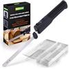 NutriChef Coltello Elettrico da Cucina Senza Fili, Funzione di Sicurezza ON/OFF Continua Facile da Usare, Coltello Elettrico Leggero, per Tacchino, Carne, Pollo, Pane e Formaggi, Lame 29 cm, Nero