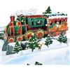GREETING ART Biglietto di Natale con treno, pop-up 3D, biglietto di Natale