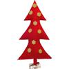 Mx Home Albero di Natale - Velluto Rosso e Fiocchi Dorati , H 150 cm