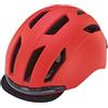 Prophete Casco da bicicletta per uomo e donna, casco da bici da città, EKO Urban, visibilità a 360°, luce LED anteriore/posteriore ricaricabile tramite USB, visiera in tessuto, colore rosso, taglia