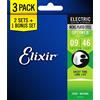 Elixir corde 16551 acciaio nichelato per chitarra elettrica con rivestimento Optiweb, set da 3 pezzi