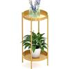 OVICAR Supporto per piante per interni ed esterni, supporto per vasi di fiori in metallo, organizer per piante a 2 ripiani, alto per casa, giardino, patio, bagno, ufficio, soggiorno, balcone, angolo