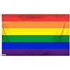 Fontee® [Gay Pride Bandiera] [90X150cm] [Colori vivaci] [Resistente allo sbiadimento UV] [Intestazione tela] [Doppia cucitura] [Anelli di tenuta in ottone spesso] [Bandiera arcobaleno]