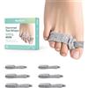 Welnove Adjustable Hammer Toe Wraps, 6 Pack Hammer Toe Straightener, Hammer Toe Corrector for Women - Toe Splints for Crooked Toes, Curled Toes, Bent Toes - (Multi-Size, Gray)
