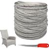 Ulluthu 8mmX70m Rattan Intrecciato in Plastica, Rattan Intrecciato Materiale di Riparazione in Vimini Kit di Riparazione per Mobili da Giardino in Rattan Sintetico per Panca Sedia Tavolo (Grigio)