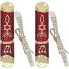 Amosfun 2 Set di Pergamena ebraica mesusa Decorazione ebraica mesusa in Metallo ebraico Metallo mezuzah Kosher Rotolo Judaica Decorazione benedizione mesusa Porta mesusa Carta Rossa