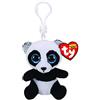 TY - Anello Porta Chiavi di Peluche - Beanie Boos Clips - Panda - Bamboo - Bianco e Nero - Occhioni Azzurri Glitter e Orecchie argentate - Il Peluche con Gli Occhi Grandi Scintillanti - 12 Cm - 35236