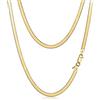 Amberta Collana Serpente Piatta da Donna In Argento Sterling 925: Placcato Oro 18K 3 mm 50 cm