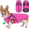 HezzLuv Giubbotto Invernale per Cani Impermeabile con Pettorina, Strisce Riflettenti & Collare LED, Foderato in Pile, Antivento/Regolabile - Cappotto Caldo per Cani Piccoli e Medi