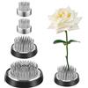 Fzyisw 4 pezzi fiori rana in acciaio inox, rotondo Kenzan composizioni floreali, ricci floreali, fiori a incastro, Frog, Ikebana Kenzan per giardino, hotel, decorazione per la casa