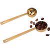 Lubsmuns Cucchiaio da caffè, set di cucchiaini da caffè in acciaio inox dorato, 1 cucchiaio (15 ml) e 1 cucchiaio (30 ml), cucchiaio dosatore dorato per caffè, latte in polvere, polvere di frutta, confezione
