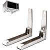 Colrid 2 Pezzi Staffa Supporto per Forno a Microonde, Staffa Pieghevole per Montaggio a Parete, Supporti per Forno a Microonde, Adatto per Microonde e Forno (Senza gancio) (Bianco)