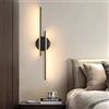 Comely Applique da Parete Interno LED, 24W 2700LM Lampada da Parete Moderna, Nero Lampada a Muro in Acrilico per Camera da Letto Soggiorno Corridoio Ufficio Scala, Bianco Caldo 3000K