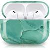 Newseego Cover Rigida per PC Compatibile con AirPods Pro 3 Generazione 2025, Disegno del Modello di Marmo per le Ragazze e le Donne Custodia Protettiva Antiurto per Apple AirPods Pro 3 Gen-Verde