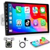 Motorsi Autoradio 1-DIN Cablato Apple CarPlay Autoradio Android, Touchscreen HD da 9'', Audio Stereo Bluetooth, Mirror Link/Comandi al Volante/FM/AM, Radio Stereo con Ingresso Microfono Posteriore