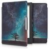 kwmobile Custodia eReader Compatibile con Kobo Aura H2O Edition 1 Cover - eBook Reader Flip Case - blu/grigio/nero - Natura e spazio