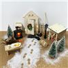 Bseical Porta Elfo Natale Set, Casetta Elfo Natale, Incl. Porta Babbo Natale Segreto con Luci, Set da Forno, Alberi di Natale, Renne per La Decorazione Natalizia, Regalo per Bambini