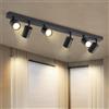 Homefire Faretto LED da soffitto nero - 6 lampadine GU10 plafoniera Faretti | orientabili a 350° faretto da soffitto per interni soggiorno cucina camera da letto senza lampadina