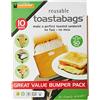 Toastabags Sacchetti per Toast, 50 utilizzi, Confezione da 10, Acrilico, Oro