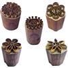 Royal Kraft Floreale Ottone legno Stampa Timbri (Set di 5) - DIY Tessuto, Argilla, Ceramica Blocchi BHtag0020