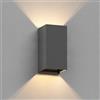 ledscom.de Applique CUBEL per esterni, IP65, up & downlight, antracite opaco, rettangolare, 1x G9 max. 10W