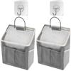 PWGHWG 2 Pezzi Borsa Portaoggetti da Parete, Portaoggetti Da Appendere In Tessuto Lino Cotone Impermeabile Organizer Armadio da Appendere con Tasche per Bagno, Cucina, Campeggio, Dormitorio