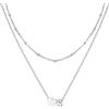 U7 Collana Donna Lettera S e Cuore a Catenina Doppio Strato in Acciaio Inossidabile Collana Iniziale S Colore Argento Regalo per Donna Ragazza Compleanno Natale