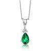 OROVI Collana Donna Oro Bianco 9KT Girocollo con Smeraldo verde e Diamanti naturali 45 cm, gioiello anallergico confezionato in un elegante astuccio portagioie