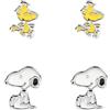 Disney Snoopy & Woodstock - Set di orecchini a perno, Misura unica, Ottone, Nessuna pietra preziosa