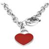inSCINTILLE Cuore Rock Collana Donna a Catena in Acciaio Lucido Inossidabile e Cuore (Rosso)