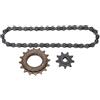 equlup Kit Catena per pignone Bici, Ruota Libera da 16 Denti Pignone da 9 Denti Kit Catena da 38 sezioni Kit Ruota Libera a velocità Singola in Acciaio per Mountain Bike