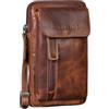 STILORD Mael 2 in 1 Pelle Borsello Uomo Tracolla Piccolo Porta Cellulare da Collo Borsa da cintura Vintage Borsetta Portacellulare Messenger Uomini Cuoio Autentico Colore:salerno - marrone
