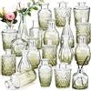 Inbagi Set di 20 vasi in vetro vintage, piccoli vasi per fiori sfusi, graziosi vasi in vetro per centrotavola, vasi decorativi rustici in vetro per matrimoni, tavoli per la casa, decorazioni natalizie