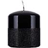 DONAU HOME Candela a colonna di onice, candela di paraffina, 80 x 90 mm, colore nero, per decorazione, durata 45 ore, candela decorativa, candela di cera, 1 pezzo