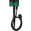Perel Presa esterna con picchetto di terra, 2 prese tipo F con coperchi, IP44 resistente agli spruzzi, cavo H07RN-F 3G1.5 da 1,5 m, distributore di energia per illuminazione e utensili da giardino