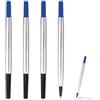 Zescyha 4 Pezzi Ricarica Roller per Parker, Ricarica per Parker 0.7 mm, Ricariche per Penna Roller Punta Media Blu Cartucce di Inchiostro Fluido e Pigmentato Scrittura Scorrevole e Precisa per Ufficio e Casa
