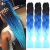 Cybelleza Treccie Africane Estensioni Ombre Jumbo Treccia Capelli Sintetici Fibra Treccine Capelli Extensions Per Crochet Twist Nero&Zaffiro&Cielo blu - 24" - 300g