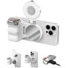 TELESIN Fun Shot Impugnatura Smartphone + TELESIN C03 Magnetica Luce per Selfie (Bianco) Set, Compatibile con iPhone & Android, per Selfie/Fotografia/TikTok/Chiamate Zoom/Video