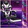 ALFORDSON Sedia Gaming Massaggiante, Sedia Professionale Gamer con Cuscino Lombare & Poggiatesta, Ergonomico Poltrona da Ufficio Schienale Regolabile 90-150°, Portata 180 kg, Similpelle(Bianca)