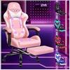 ALFORDSON Sedia Gaming Massaggiante, Sedia Professionale Gamer con Cuscino Lombare & Poggiatesta, Ergonomico Poltrona da Ufficio Schienale Regolabile 90-150°, Portata 180 kg, Similpelle(Rosa)