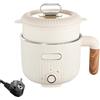 KMQRDZi Hot Pot, mini fornello antiaderente portatile con cestello a vapore, padella elettrica in acciaio inox, doppio controllo potenza, riscaldamento rapido