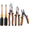 Klein Tools 94130 - Set di cacciaviti isolati, 1000 V con punte sottili per armadietti da 1/4, 2 pinze e spelafili, utensili da cucina
