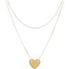 MILOR Collana doppia donna in Oro 9Kt con ciondolo a cuore - Collana multifilo donna ipoallergenica - Gioielli made in Italy - Regalo per compleanni, anniversari, festa della mamma